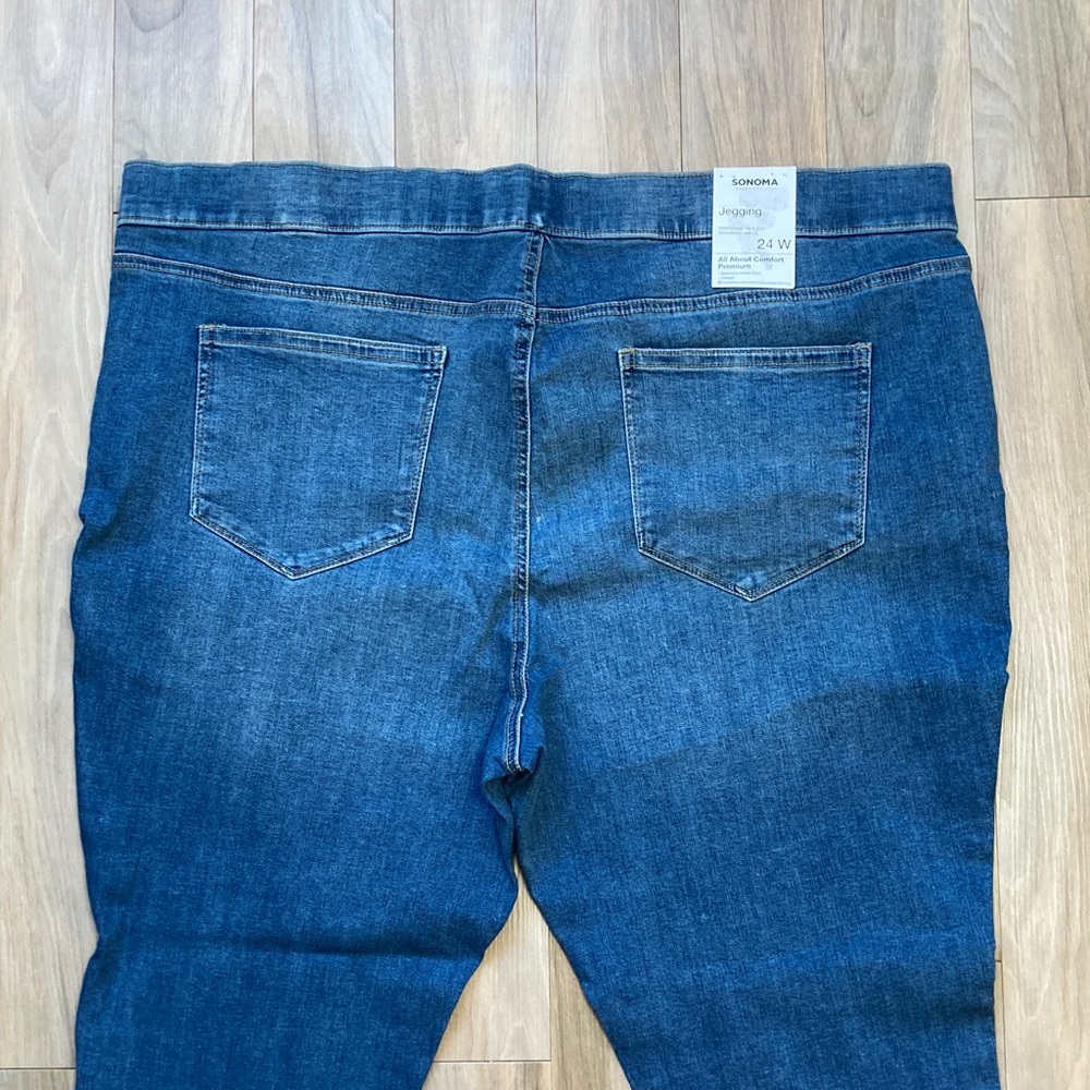Sonoma jegging pull on faux patch print breathable stretch fabric 24W - Picture 10 of 15